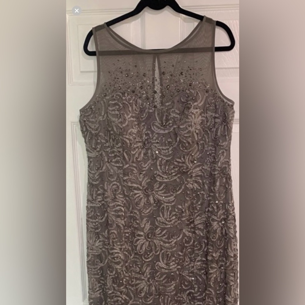 Gray Sequin Maxi A-Line dress for Cocktail
